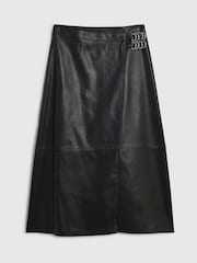 River Island Petite Faux Leather Buckle Wrap Skirt - Bilde 1 av 1