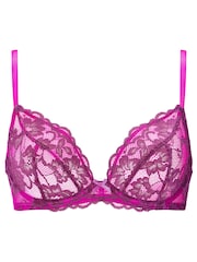 Ann Summers Purple Non Pad Plunge Wired Sexy Lace Bra - Image 5 of 5