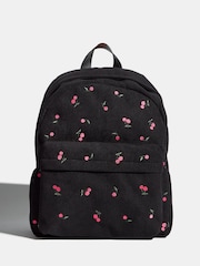 Skinnydip Black Cherry Embroidered Backpack - Image 1 of 4