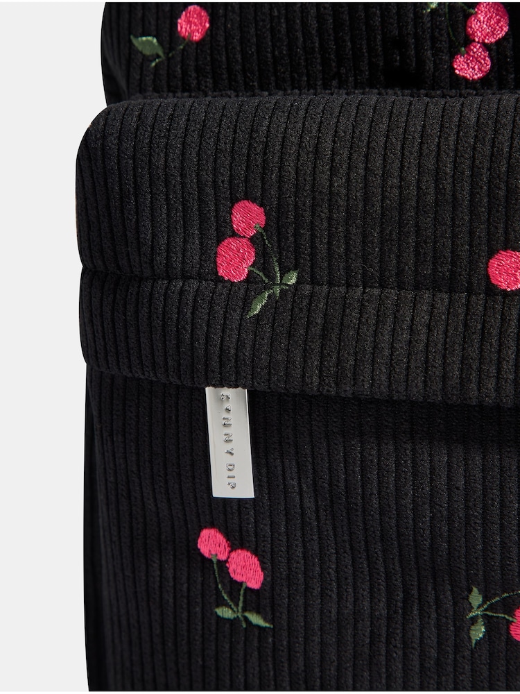 Skinnydip Black Cherry Embroidered Backpack - Image 4 of 4 Skinnydip Black Cherry Embroidered Backpack - Image 4 of 4