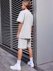 Grey Relax Fit Heavyweight T-Shirt and Shorts Set (3-16yrs) - Image 2 of 7