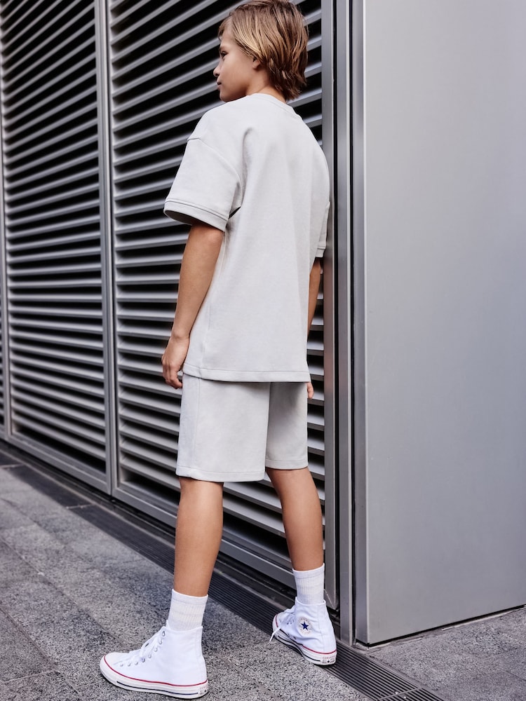 Grey Relax Fit Heavyweight T-Shirt and Shorts Set (3-16yrs) - Image 2 of 7
