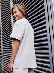 Grey Relax Fit Heavyweight T-Shirt and Shorts Set (3-16yrs) - Image 3 of 7