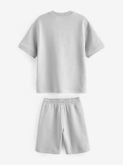 Grey Relax Fit Heavyweight T-Shirt and Shorts Set (3-16yrs) - Image 6 of 7