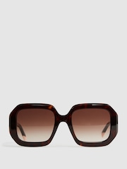 Reiss Brown Missoni Eyewear Angular Tortoiseshell Sunglasses - Image 1 of 5