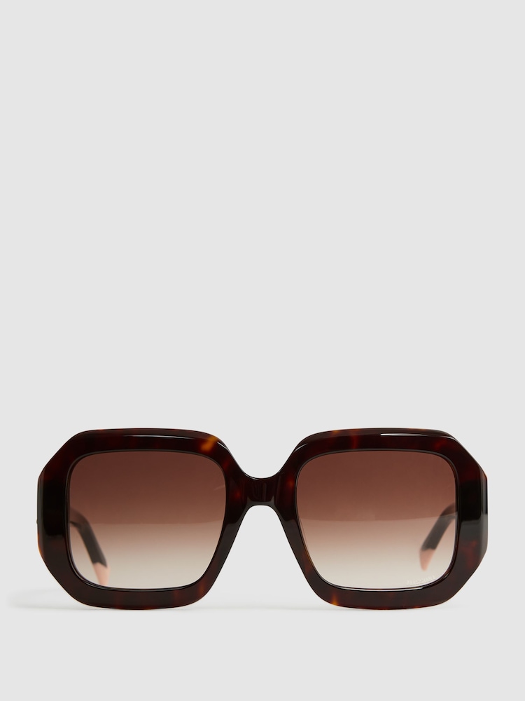 Reiss Brown Missoni Eyewear Angular Tortoiseshell Sunglasses - Image 1 of 5