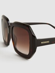 Reiss Brown Missoni Eyewear Angular Tortoiseshell Sunglasses - Image 4 of 5