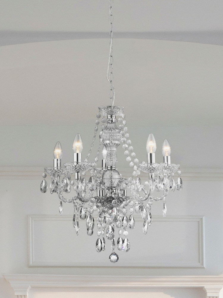 Searchlight Clear Lillie Clear 5Lt Pendant Ceiling Light - Image 1 of 3