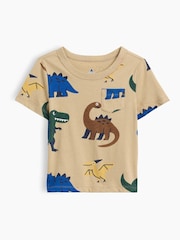 Gap Beige Dinosaur Pocket Short Sleeve T-Shirt (6mths-5yrs) - Image 1 of 2