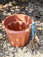 Wham Set of 5 Brown Garden Vista 33cm Plastic Round Planters - Image 2 of 4