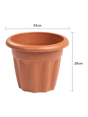 Wham Set of 5 Brown Garden Vista 33cm Plastic Round Planters - Image 3 of 4
