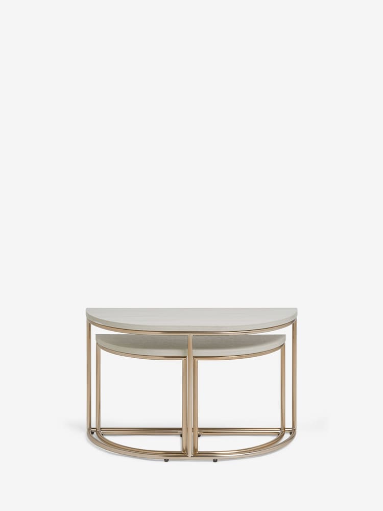 Light Evie Oak Effect Nest of 3 Tables - Image 2 of 7