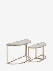 Light Evie Oak Effect Nest of 3 Tables - Image 4 of 7