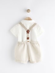 Neutral Shirt Body, Shorts and Braces Baby 4 Piece Set (0mths-2yrs) - Image 2 of 8