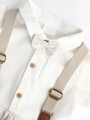 Neutral Shirt Body, Shorts and Braces Baby 4 Piece Set (0mths-2yrs) - Image 5 of 8