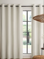 Natural Light Blackout/Thermal Cotton Eyelet Curtains - Image 1 of 6