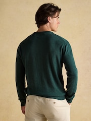 Joules Hillside Dark Green Crew Neck Knitted Jumper - Image 2 of 6