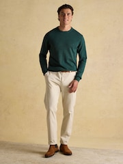 Joules Hillside Dark Green Crew Neck Knitted Jumper - Image 3 of 6