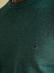 Joules Hillside Dark Green Crew Neck Knitted Jumper - Image 5 of 6