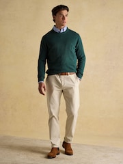 Joules Hillside Dark Green Crew Neck Knitted Jumper - Image 6 of 6