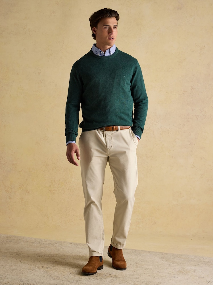 Joules Hillside Dark Green Crew Neck Knitted Jumper - Image 6 of 6