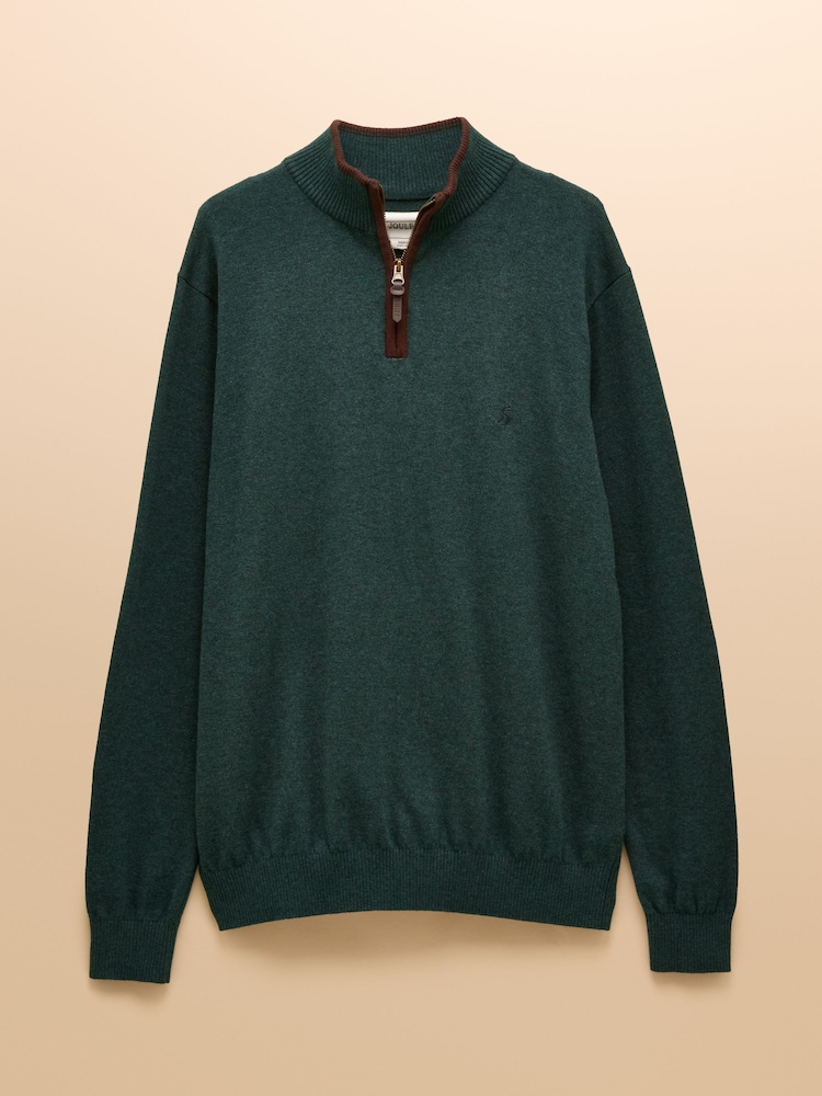 Joules Hillside Dark Green Crew Neck Knitted Jumper - Image 8 of 8