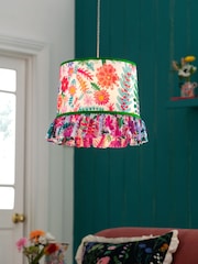 Lucy Tiffney Pink Floral Ruffle Easyfit Lamp Shade - Image 2 of 5