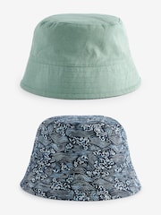 Sage Green/Japanese Koi Fish Print 100% Cotton Reversible Bucket Hat - Image 1 of 7