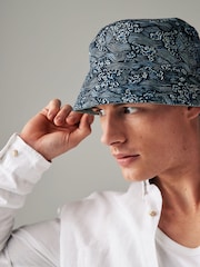 Sage Green/Japanese Koi Fish Print 100% Cotton Reversible Bucket Hat - Image 4 of 7