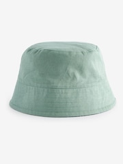 Sage Green/Japanese Koi Fish Print 100% Cotton Reversible Bucket Hat - Image 6 of 7
