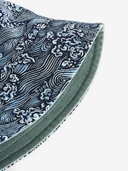 Sage Green/Japanese Koi Fish Print 100% Cotton Reversible Bucket Hat - Image 7 of 7