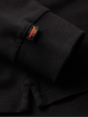 Superdry Black Long Sleeve Cotton Pique Polo Shirt - Image 5 of 6