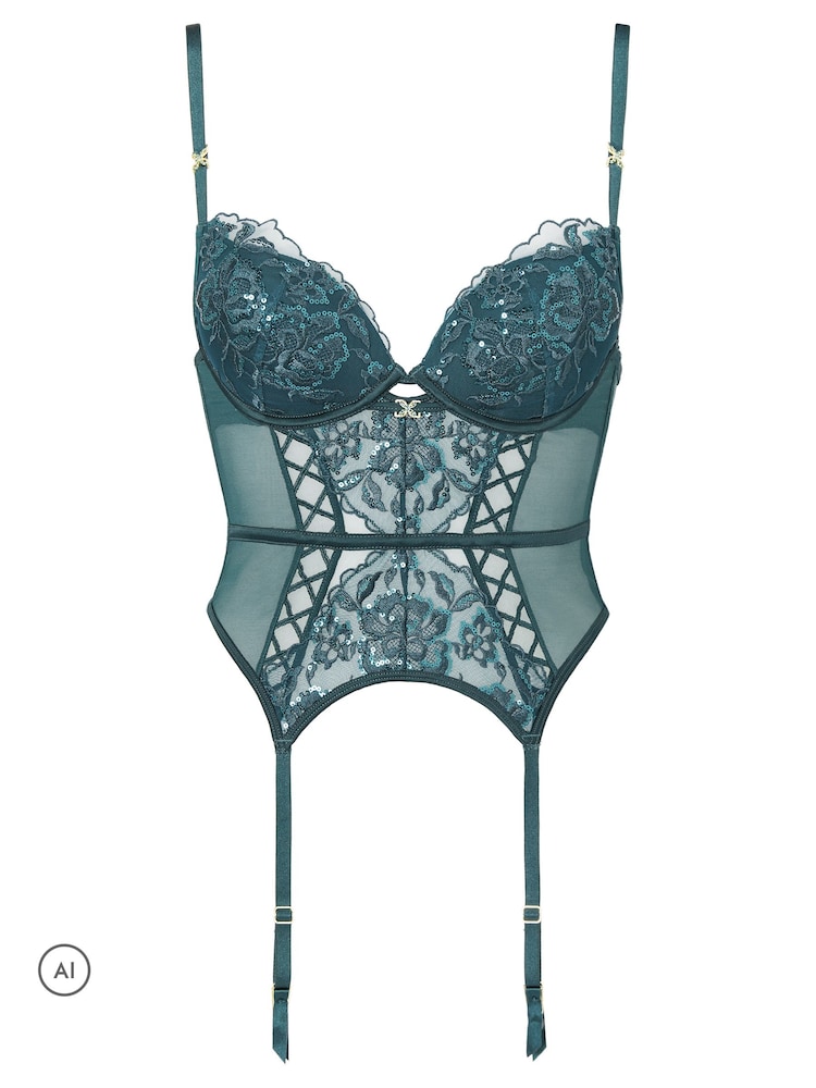 أخضر - مشدّ كورسيه مبطّن من الدانتيل المثير من Ann Summers - Image 5 of 5 أخضر - مشدّ كورسيه مبطّن من الدانتيل المثير من Ann Summers - Image 5 of 5