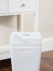 Wham Set of 3 White Large Cube Plastic Storage Baskets - Image 1 of 4