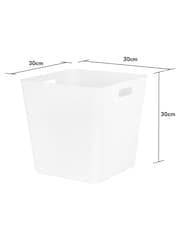 Wham Set of 3 White Large Cube Plastic Storage Baskets - Image 4 of 4