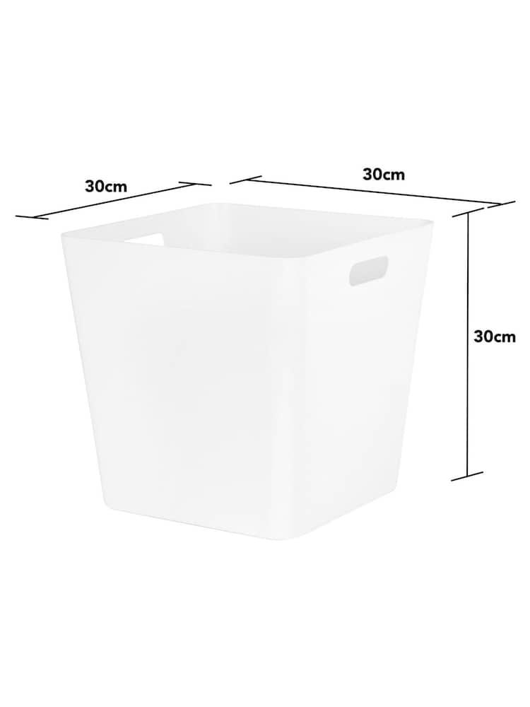 Wham Set of 3 White Large Cube Plastic Storage Baskets - Image 4 of 4