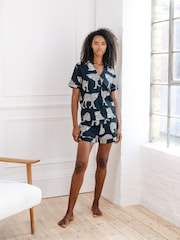 Conjunto de pijama corto de algodón con estampado de leopardo de Chelsea Peers - Imagen 1 de 5