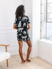 Conjunto de pijama corto de algodón con estampado de leopardo de Chelsea Peers - Imagen 2 de 5