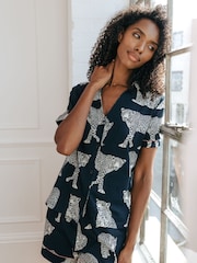 Conjunto de pijama corto de algodón con estampado de leopardo de Chelsea Peers - Imagen 3 de 5