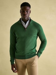 Joules Hillside Green Quarter Zip Knit Jumper - Image 1 of 6