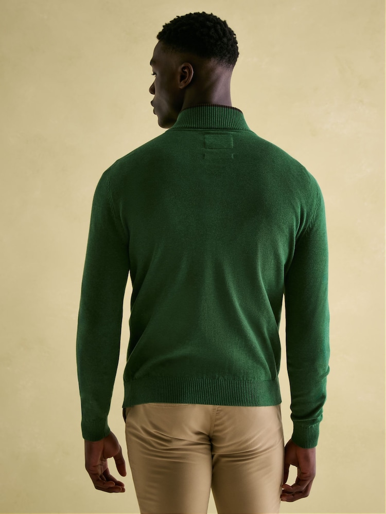 Joules Hillside Green Quarter Zip Knit Jumper - Image 2 of 6