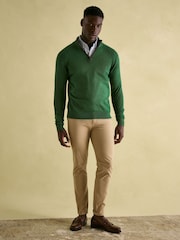 Joules Hillside Green Quarter Zip Knit Jumper - Image 3 of 6