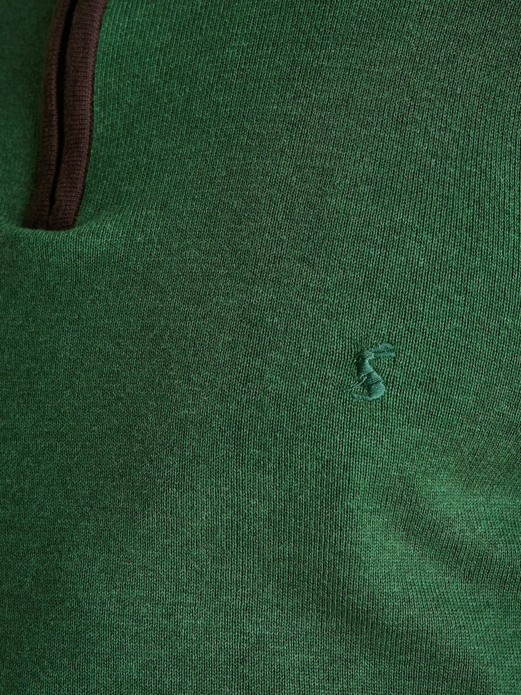 Joules Hillside Green Quarter Zip Knit Jumper - Image 6 of 6
