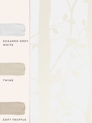 Laura Ashley White Cottonwood Pearlescent 10M Wallpaper - Image 4 of 4