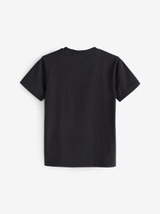 Black/White Textured Colourblock Short Sleeve 100% Cotton T-Shirt (3-16yrs) - Image 2 of 3
