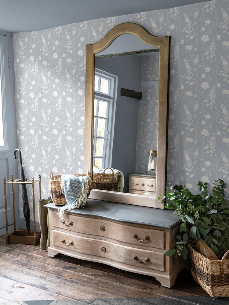 Laura Ashley Chalk Blue Dragonfly Garden 10M Wallpaper - Image 2 of 4