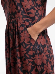 Weird Fish Brown Isolde Printed Jersey Midi Dress - Image 5 of 7