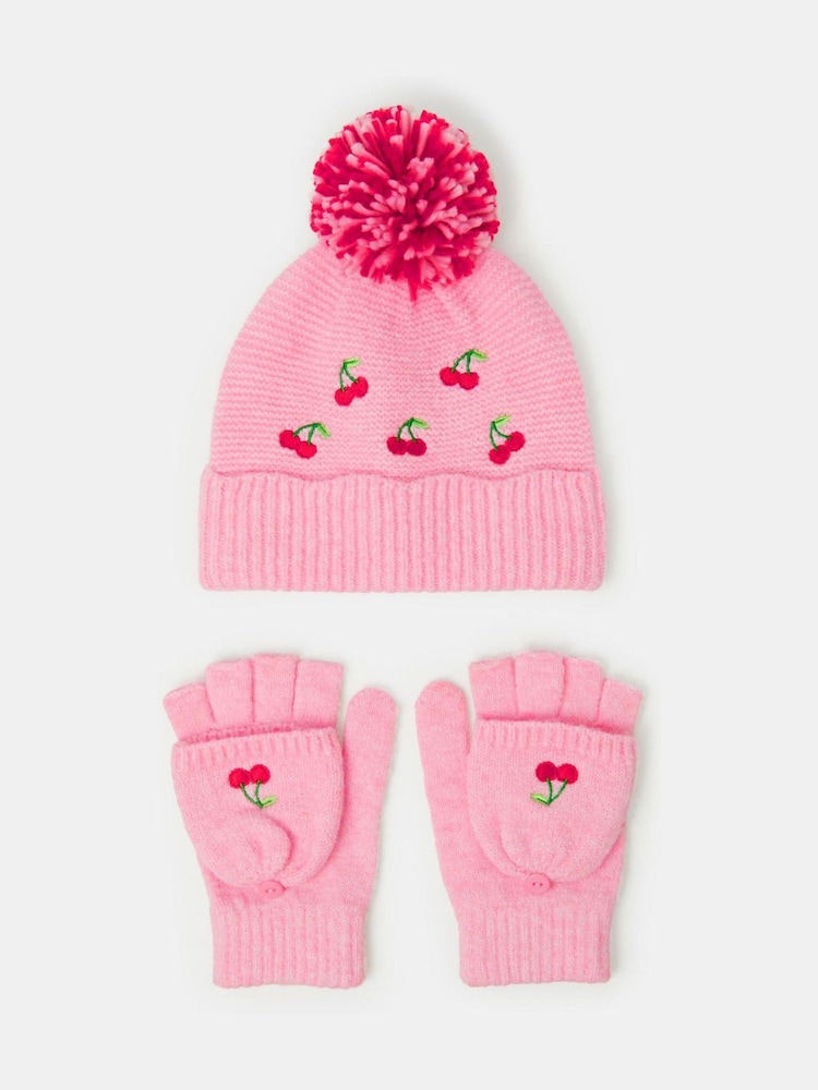 Angels By Accessorize вишневая шапка & комплект перчаток - Изображение 1 1 Angels By Accessorize вишневая шапка & комплект перчаток - Изображение 1 1