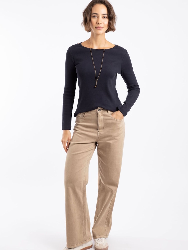 Weird Fish Brown Cora Wide Leg Denim Jeans - Image 1 of 7 Weird Fish Brown Cora Wide Leg Denim Jeans - Image 1 of 7