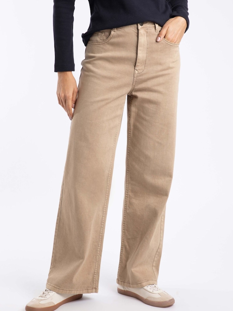 Weird Fish Brown Cora Wide Leg Denim Jeans - Image 2 of 7 Weird Fish Brown Cora Wide Leg Denim Jeans - Image 2 of 7
